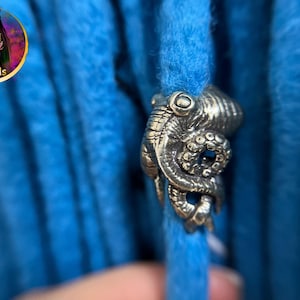 Metal bead for dreads octopus Dreadlock beads Braided Lanyard Pendant Octopus tentacles Accessories Silver