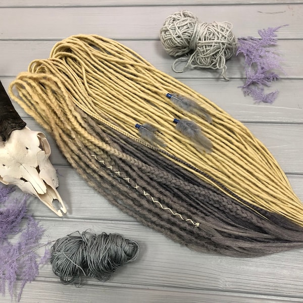 Dreadlock extensions full set of handmade Synthetic dreads Lebensbaum dreadlocks by AliceDreads