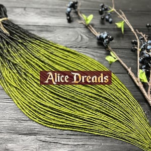 Olive dreadlock extensions synthetic dreads set of kanekalon dreadlocks by AliceDreads