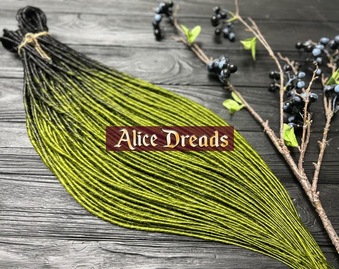 Olive dreadlock extensions synthetic dreads set of kanekalon dreadlocks by AliceDreads