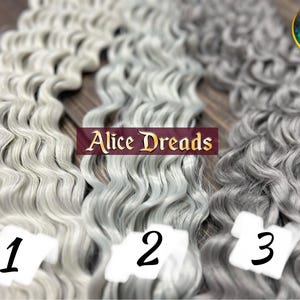 Curly platinum grey dreads wavy synthetic double or single ended dreadlocks accent custom dreadlocks hair extensions silver curls