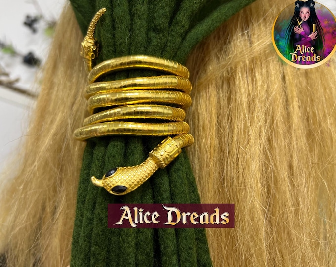 Spiral Snake Dread Tie: Bendable Hair Jewelry for Dreads