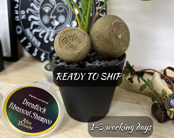 Rhassoul Clay Dreadlock Shampoo Bar, Oily Scalp Cleanser, Botanical Root Care