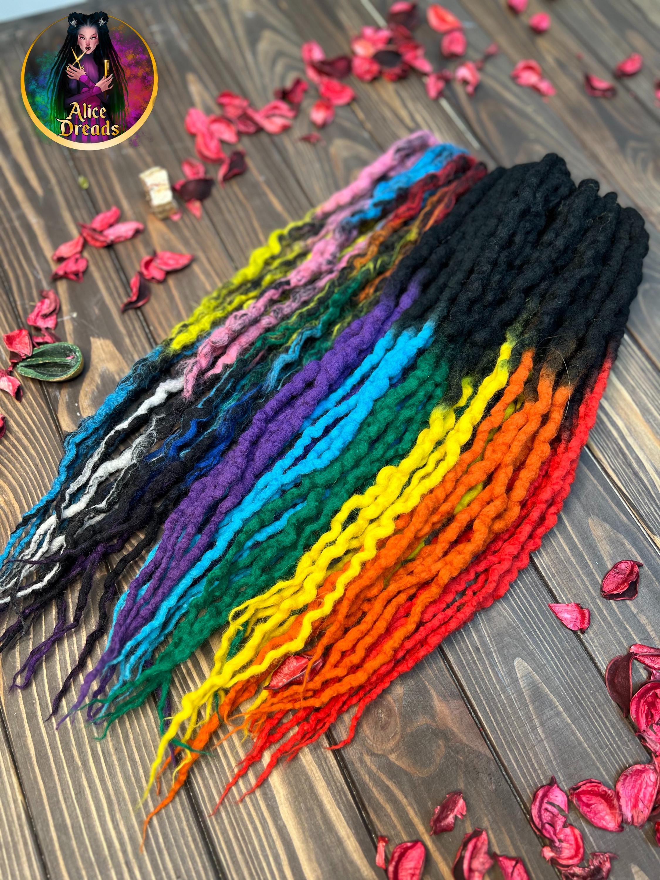 Rare find alert ? rainbow ? dreadlocks 20 for $125 on sale 20” retail for $250 Amazon.com: Rainbow Wool Dreadlock Extensions - Handmade 22  main image 3
