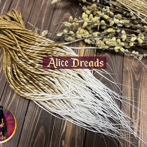Caramel Blonde to White Synthetic Dreads &quot;Spring&quot;: Double single Ended Dreadlock Extensions