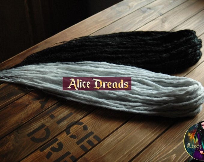 Black & White Crochet Dreadlock Extensions - Split Dreads