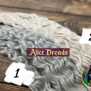 Curly platinum grey dreads wavy synthetic double or single ended dreadlocks accent custom dreadlocks hair extensions silver curls