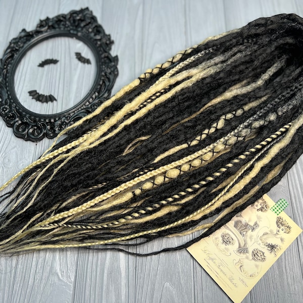 Full head hair extensions Dreaded ends braids Set of black blonde blond ombre blonde crochet synthetic DE dreads natural dreadlocks
