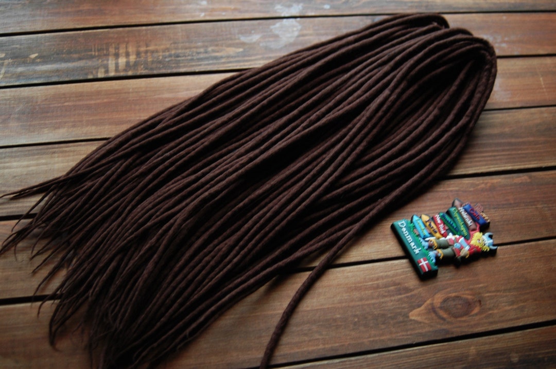 Dark Brown Wool Dreads. Double Ended or Single Ended Dreadlocks. - Etsy