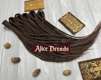 Synthetic dreads double ended or single ended dreadlocks dark brown thin