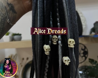 Halloween Dreads Beads: Skull & Faux Stone Dreadlock Accessories