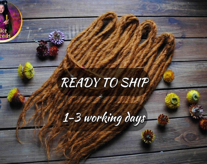 50 DE Full Set of Amber crochet double ended dreads auburn red dreadlocks (35-40cm)