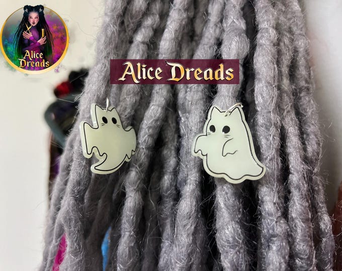 Ghost beads for dreads on the ring GLOW IN DARK Halloween accessories for locks, horror