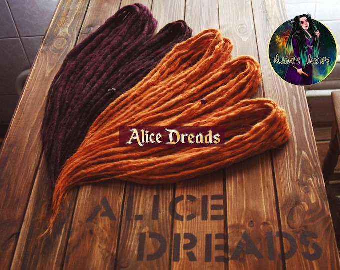 Crochet Synthetic Dreads: Burgundy & Amber Double Ended DE/SE Dreadlocks