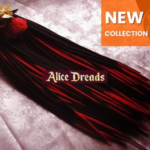 Black and Red Dreadlock Extensions Set of wool dreads