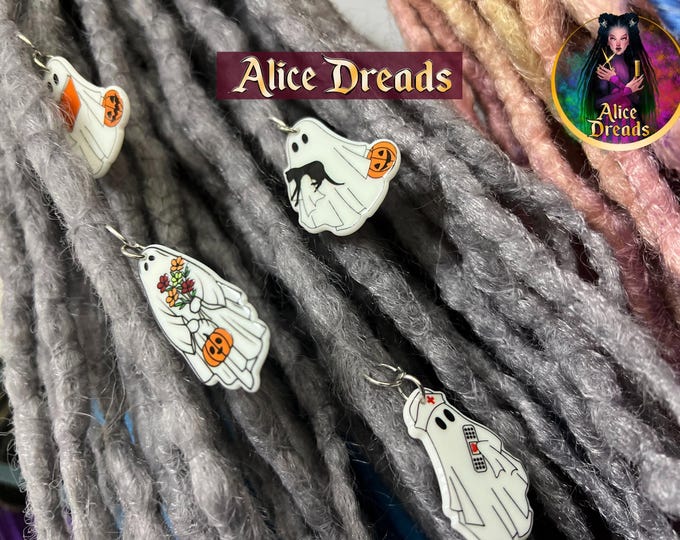 Halloween Ghost Dread Beads: Acrylic Dreadlock Accessories