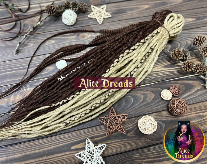 Crochet Synthetic Dreads Dark Brown Blonde Realistic Hair Extensions Boho Hippie Dreadlocks