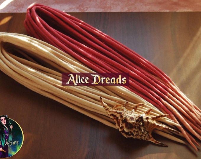 Festival dreads Set of wool dreadlock extensions Strawberry milkshake Pink and light blonde