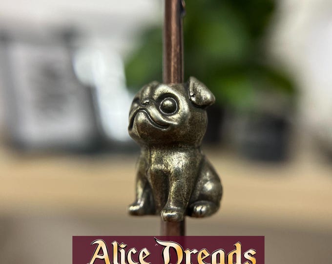 Metal bead for dreads pug-dog Pug Dreadlock beads Braided Lanyard Pendant Accessories