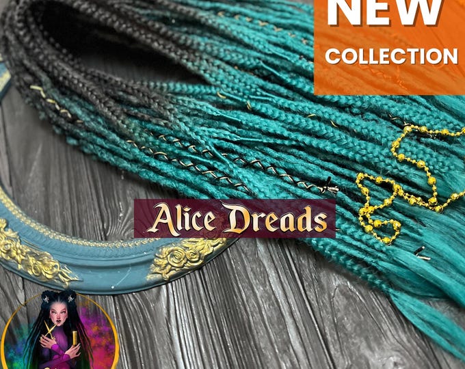 Crochet Synthetic Dreads: Black to Teal Green, Custom Hair Extensions