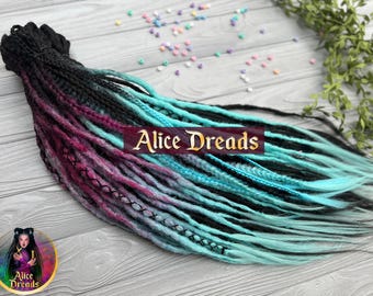 Dreadlock-Erweiterungen synthetische Dreads schwarz bis arktisch