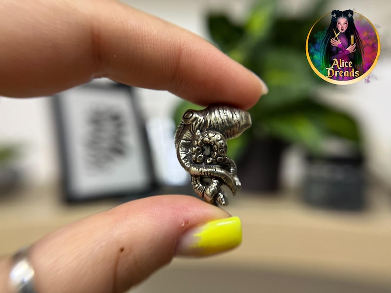 Metal bead for dreads octopus Dreadlock beads Braided Lanyard Pendant Octopus tentacles Accessories image 2