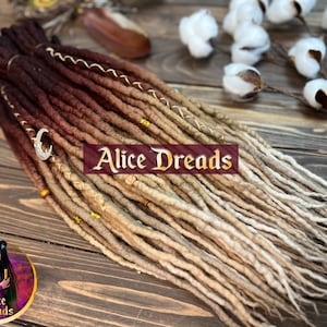 Dreadlocks doubles simples dégradés en laine bouclée DE redoute les accents blonds bruns foncés « Boho Chic » Mèches bouclées de style viking