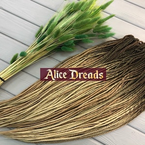 Full set ombre DE dreads natural shades brown & blonde sahara dark blonde hair accessories extensions thin double ended dreadlocks braids