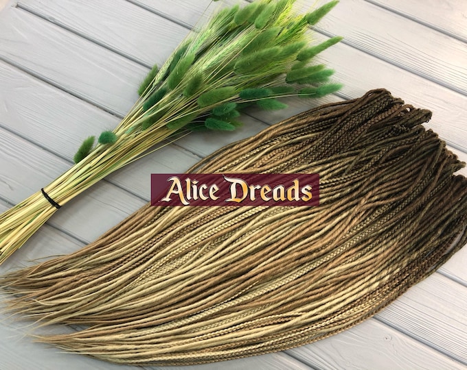 Ombre DE/SE Dreads: Brown & Blonde Synthetic Hair Extensions dreadlocks with braids