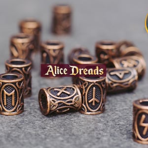 Viking Rune Dreadlock Bead, Norse Hair Accessory