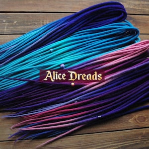 Dreadlock extensions Set of wool DE dreads rainbow blue pink purple double ended dreadlocks by Alice Dreads