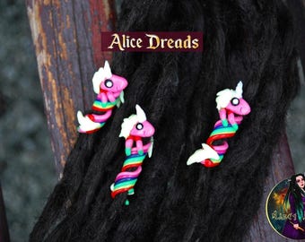 Dreadlock extensions Unicorn Beads for dreads Adventure Time Lady Rainicorn Dreadlocks
