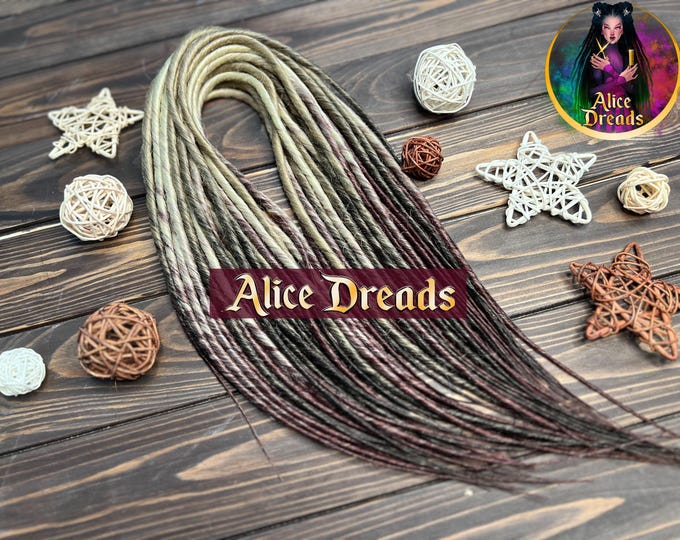 Ombre Synthetic Dreads: Blonde to Dark brown, Black Double Ended Dreadlock Extensions
