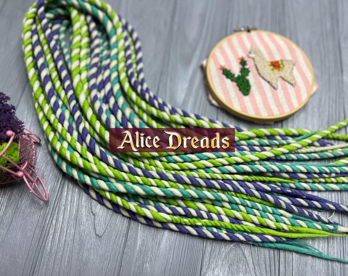 Spring dreadlock extensions Wool dreads double ended twists by AliceDreads