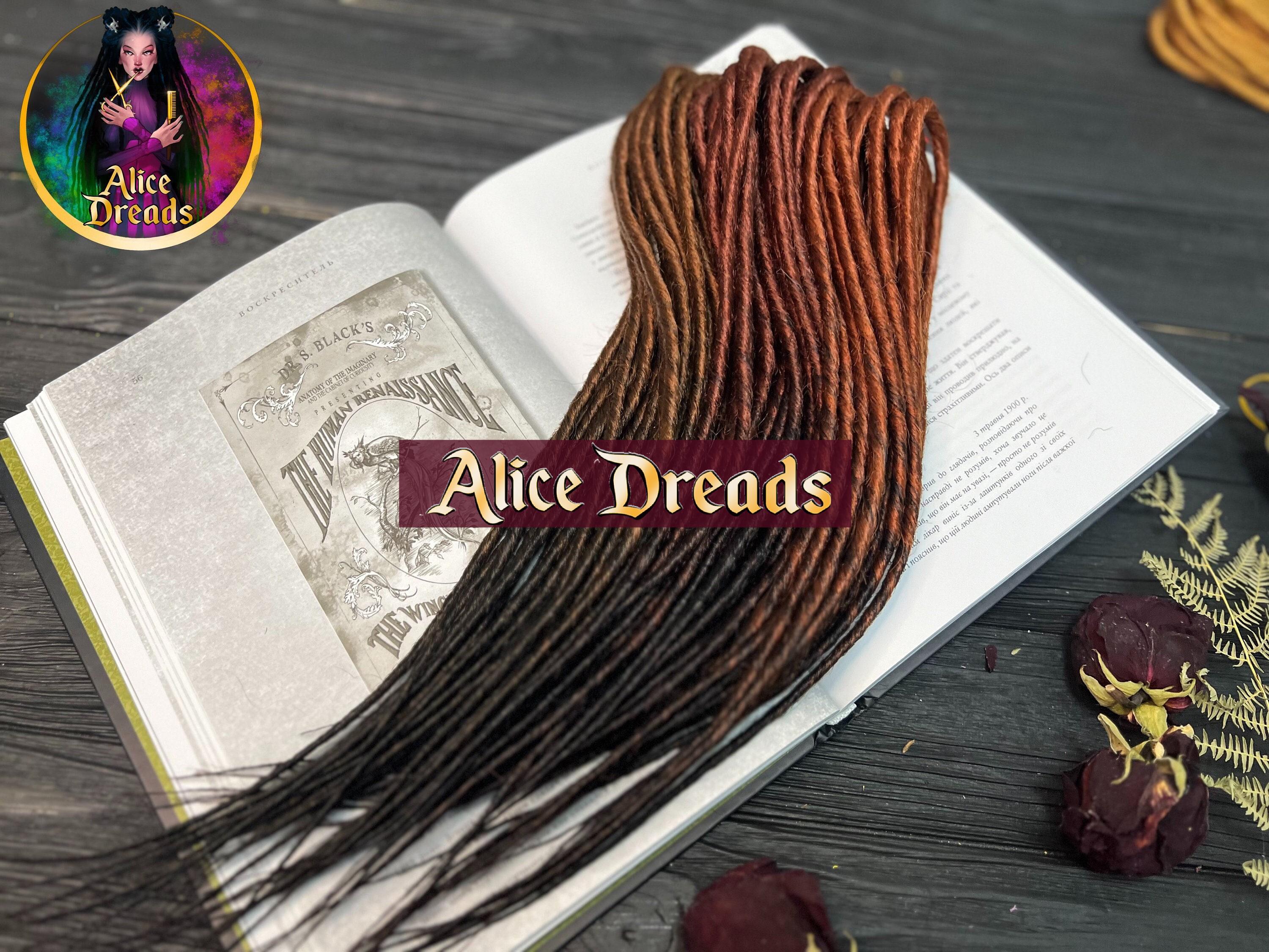 Auburn Brown Ombre Synthetic Dreads: Double Ended Dreadlock Extensions