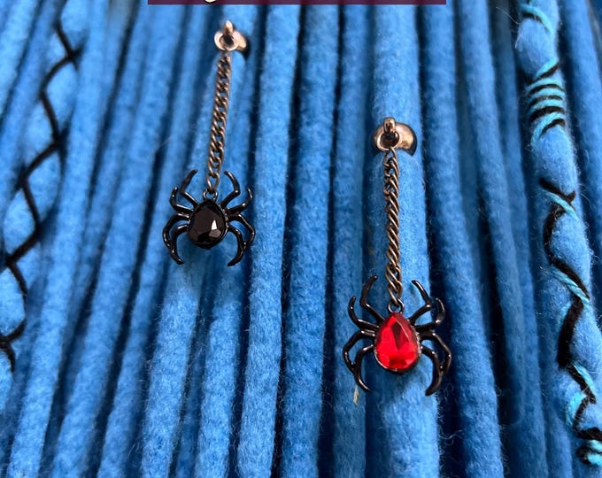 Spider Dreadlock Bead: Gothic Hair Jewelry, Halloween Accessory