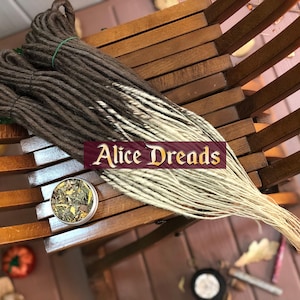 Thin synthetic double ended dreadlock extensions single ended dreads brown, blonde ombre with loose ends