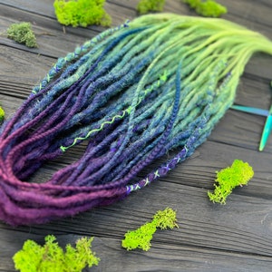 Crochet synthetic dreads dreadlocks with twists and braids pink yellow black blue purple