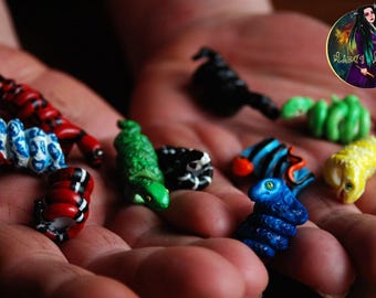 Alice Dreads Green Snake Style Dreadlock Extensions, Dread Jewelry