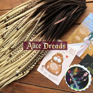 Wool Dreadlock Extensions: Dark Brown to Blonde Double/Single Ended Dreads