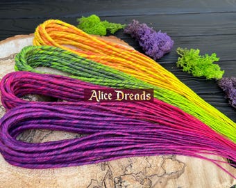 Thin Double Ended Dreadlocks | Rainbow Synthetic Hair Extensions, Festival, Cosplay, Boho Dreads