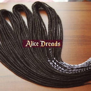 40 double ended synthetic brown dreadlocks natural thin dreadlocks (80 ends) brown, gray, white