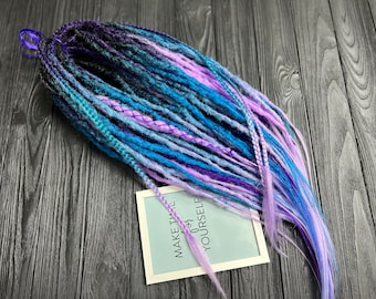 Synthetic dreads, Hair extensions, Double ended dread, Ombre de dread, Synthetic dread set, Crochet deadlock extensions, Purple dreadlocks