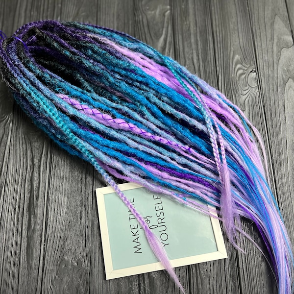 Synthetic dreads, Hair extensions, Double ended dread, Ombre de dread, Synthetic dread set, Crochet deadlock extensions, Purple dreadlocks