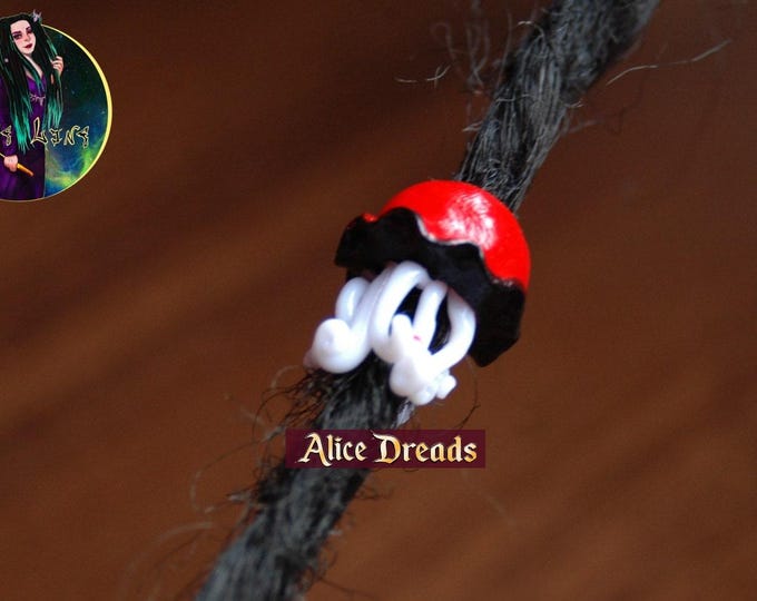 Jellyfish Dreadlock Bead: Polymer Clay Hair Jewelry