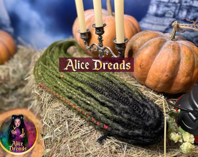 Crochet Synthetic Dreads: Black, Olive Green, Forest Hair extensions