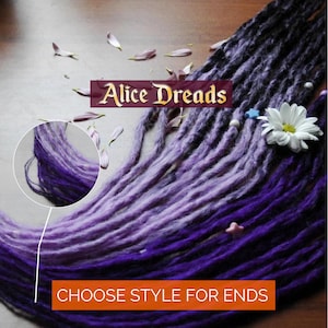Black to Purple dreadlock extensions for Valentine&#39;s Day lavender ombre dreads crochet handmade synthetic dreadlocks