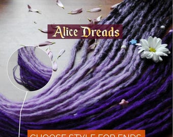 Black to Purple Ombre Dreadlock Extensions: Crochet Synthetic Dreads