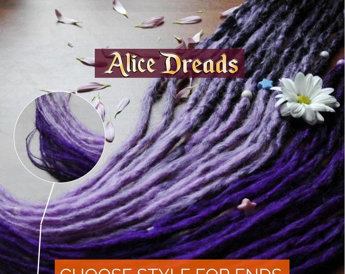 Black to Purple Ombre Dreadlock Extensions: Crochet Synthetic Dreads