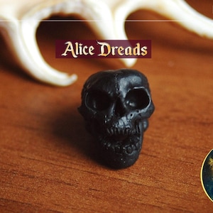 Black Skull Dreadlocks Bead - Scary dreadlock extensions hair beads for dreads